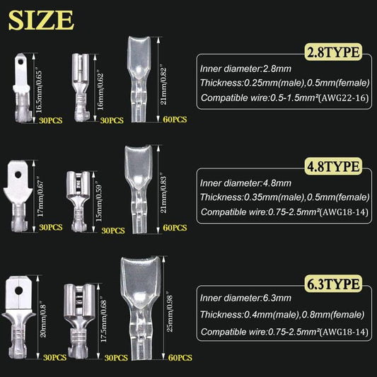 360pcs /Set Cold Press Terminal Block Spring Insert and Cover Set, Specification: Copper - Terminal connectors by buy2fix | Online Shopping UK | buy2fix