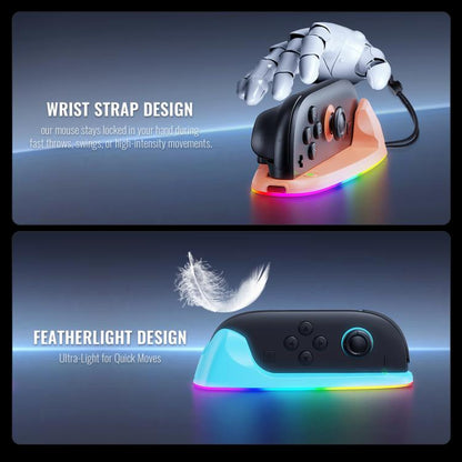 For Nintendo Switch 2 JYS Controller Mouse Magnetic Dock With Ambient Lighting(Blue Orange) - Gamepads by JYS | Online Shopping UK | buy2fix
