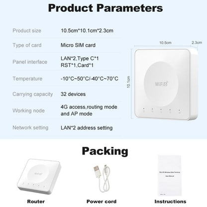 E8 4G Mini CPE Wireless Plug Card Router Dual Network Port WiFi6 Wireless Hotspot(White) - 4G Mobile Wifi by buy2fix | Online Shopping UK | buy2fix
