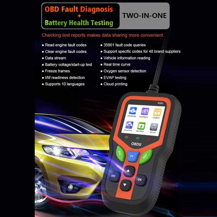 OBD 9-16V Car Battery Fault/Health Tester(V321) - Code Readers & Scan Tools by buy2fix | Online Shopping UK | buy2fix