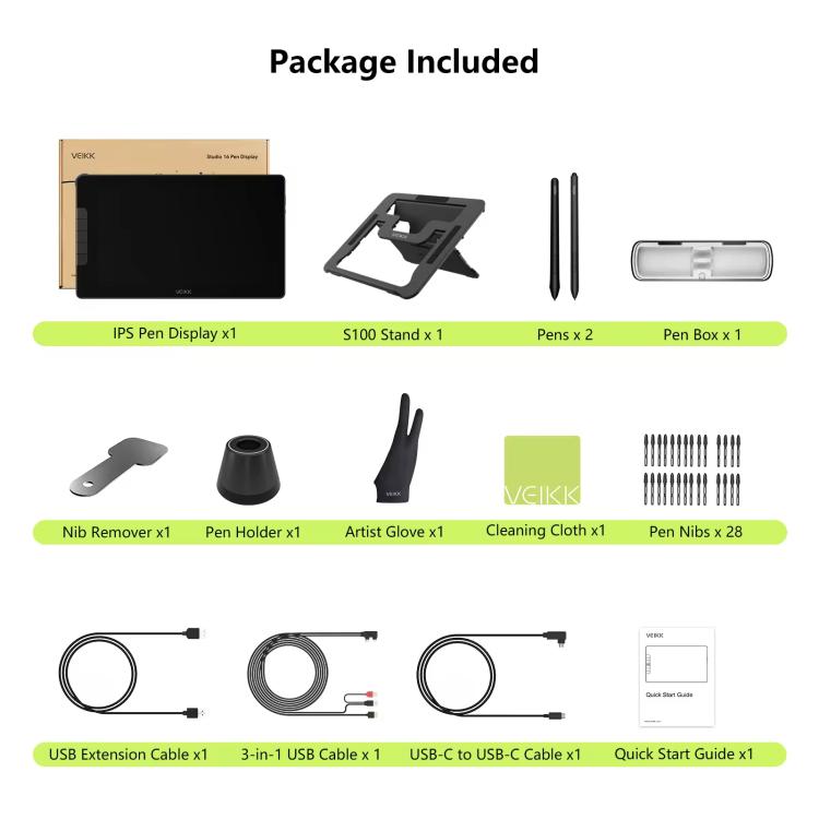 VEIKK VK1600 15.6 Inch Digital Drawing Screen Electronic Drawing Screen Compatible With Mobile Phone(Black) -  by VEIKK | Online Shopping UK | buy2fix