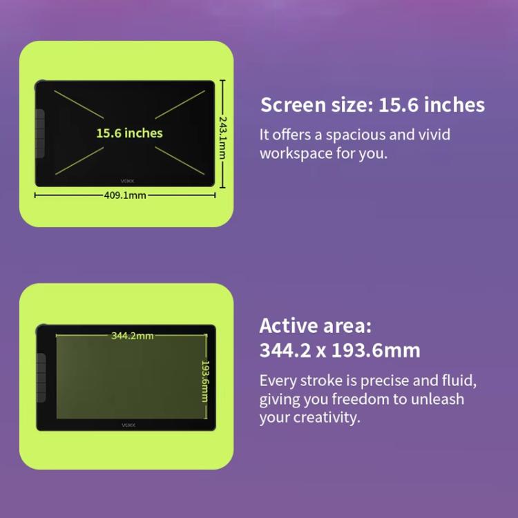 VEIKK VK1600 15.6 Inch Digital Drawing Screen Electronic Drawing Screen Compatible With Mobile Phone(Black) -  by VEIKK | Online Shopping UK | buy2fix