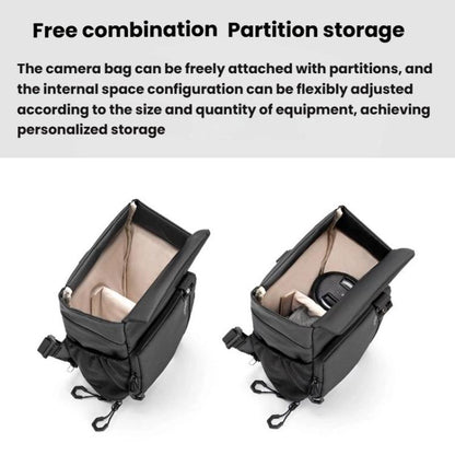 Cwatcun D198 Small Expandable Single Shoulder Camera Bag Waterproof Multi-Function Camera Bag(Black) - Strap Satchel by Cwatcun | Online Shopping UK | buy2fix