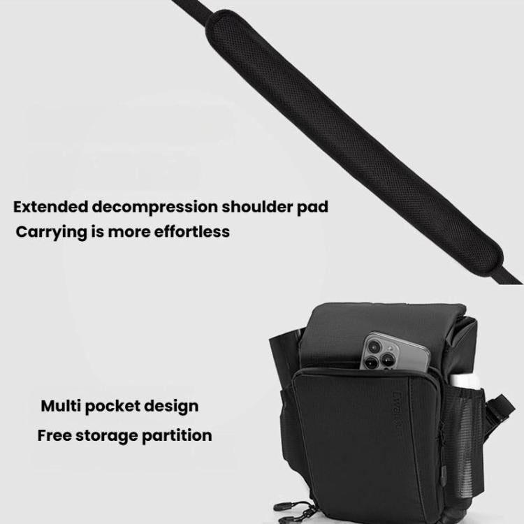 Cwatcun D198 Small Expandable Single Shoulder Camera Bag Waterproof Multi-Function Camera Bag(Black) - Strap Satchel by Cwatcun | Online Shopping UK | buy2fix