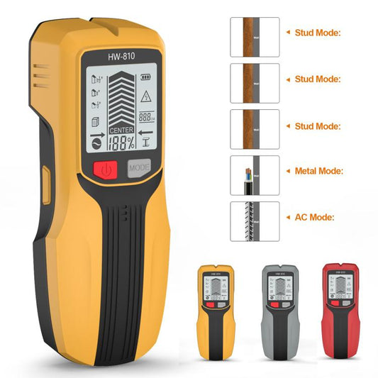 Multifunctional Wall Stud Wire Metal Detector(Yellow) - Metal Detector by buy2fix | Online Shopping UK | buy2fix