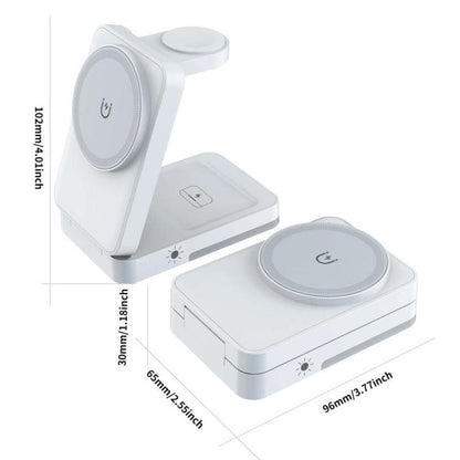 G12 Magnetic 3 In 1 Vertical Wireless Charger For Apple IPhones / AirPods / Apple Watches(White) - Wireless Charger by buy2fix | Online Shopping UK | buy2fix