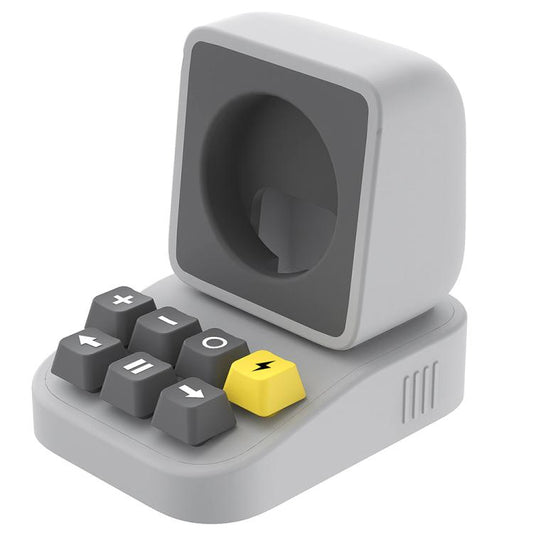 For Apple Watch Typewriter Style Stand Wireless Charging Silicone Base(Gray) - Charger / Holder by buy2fix | Online Shopping UK | buy2fix