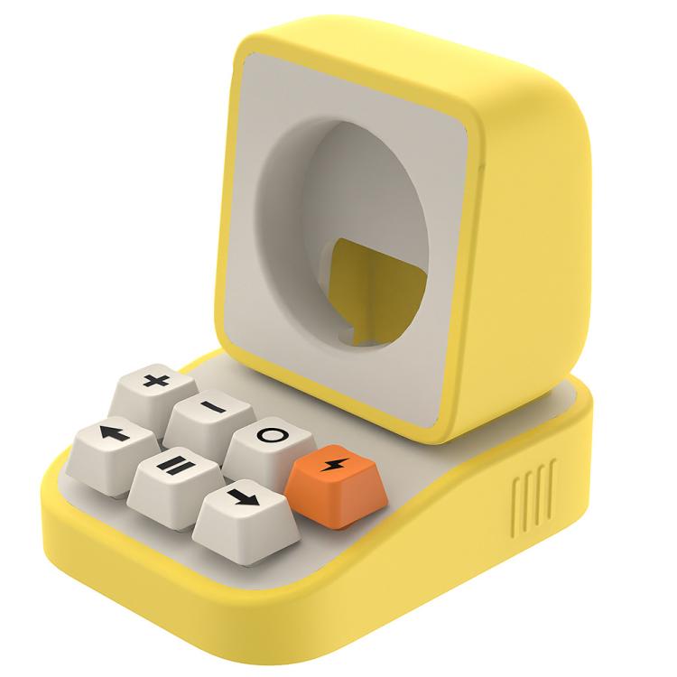 For Apple Watch Typewriter Style Stand Wireless Charging Silicone Base(Yellow) - Charger / Holder by buy2fix | Online Shopping UK | buy2fix