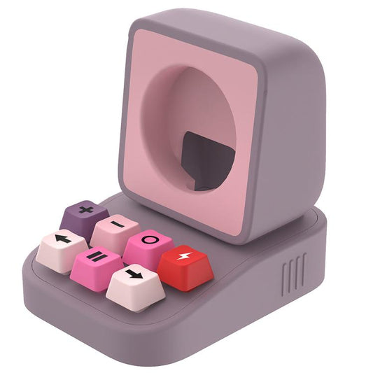 For Apple Watch Typewriter Style Stand Wireless Charging Silicone Base(Purple) - Charger / Holder by buy2fix | Online Shopping UK | buy2fix