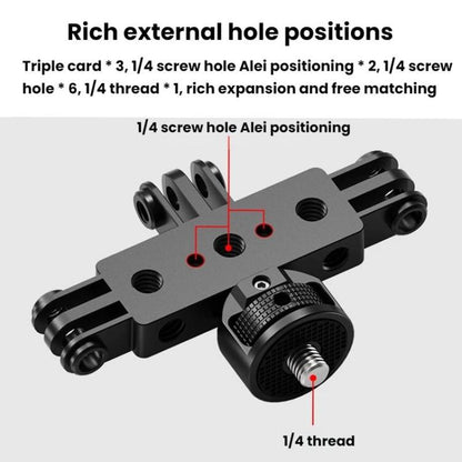 1 Inch Ball Head To 3 Card Aluminum Alloy 3 Station Live Streaming Stand Action Camera Multi Functional Expansion Adapter Accessory - Stand by buy2fix | Online Shopping UK | buy2fix