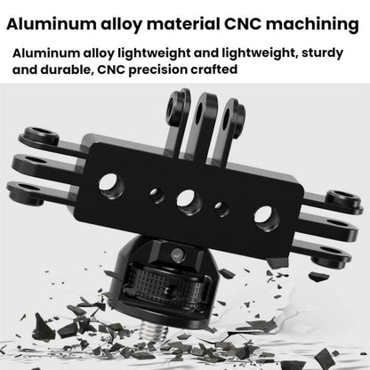 1 Inch Ball Head To 3 Card Aluminum Alloy 3 Station Live Streaming Stand Action Camera Multi Functional Expansion Adapter Accessory - Stand by buy2fix | Online Shopping UK | buy2fix