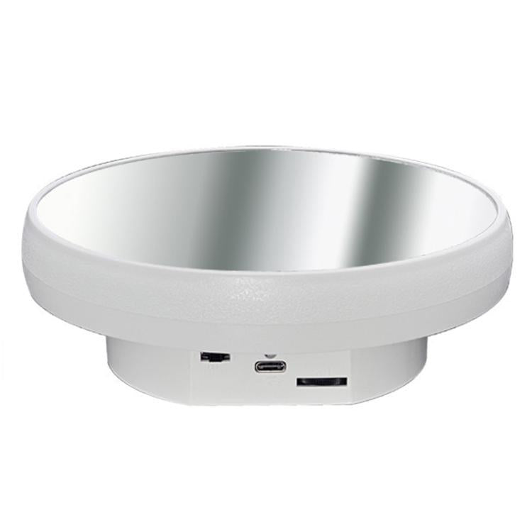 Multi-purpose Mirror Electric Rotating Disc Battery / USB Powered Photography Live Display Stand, Size: 16cm White -  by buy2fix | Online Shopping UK | buy2fix