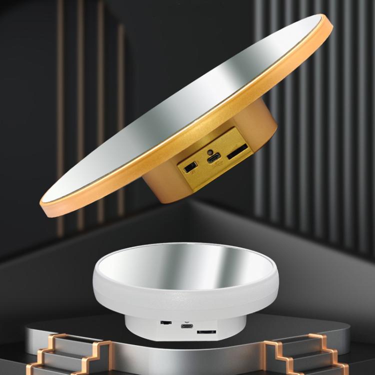 Multi-purpose Mirror Electric Rotating Disc Battery / USB Powered Photography Live Display Stand, Size: 16cm Gold -  by buy2fix | Online Shopping UK | buy2fix