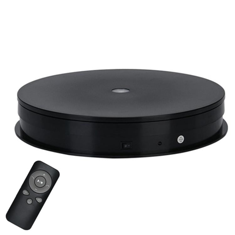 Remote Control Light Rotating Tray Still Life Display Adjustable Speed Brightness Jewelry Stand, Spec: 30cm Black Base White Light Direct Plug -  by buy2fix | Online Shopping UK | buy2fix