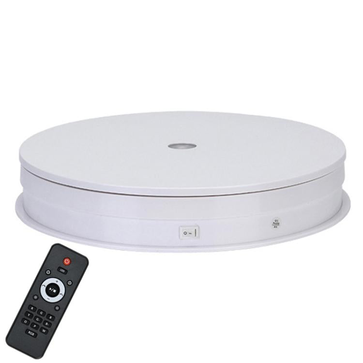 Remote Control Light Rotating Tray Still Life Display Adjustable Speed Brightness Jewelry Stand, Spec: 20cm White Base Colorful Light Rechargeable -  by buy2fix | Online Shopping UK | buy2fix