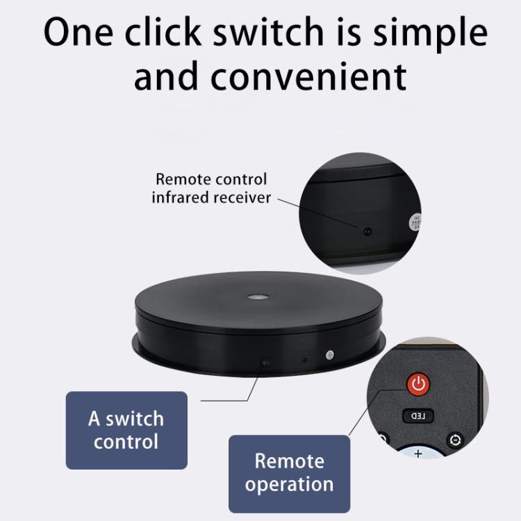 Remote Control Light Rotating Tray Still Life Display Adjustable Speed Brightness Jewelry Stand, Spec: 20cm Black Base Colorful Light Direct Plug -  by buy2fix | Online Shopping UK | buy2fix