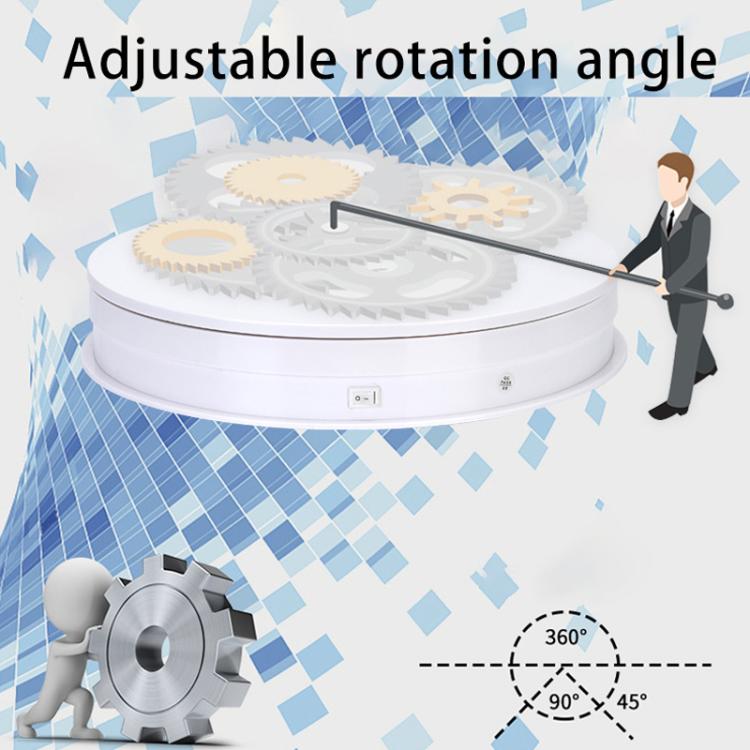 Remote Control Light Rotating Tray Still Life Display Adjustable Speed Brightness Jewelry Stand, Spec: 20cm White Base White Light Direct Plug -  by buy2fix | Online Shopping UK | buy2fix