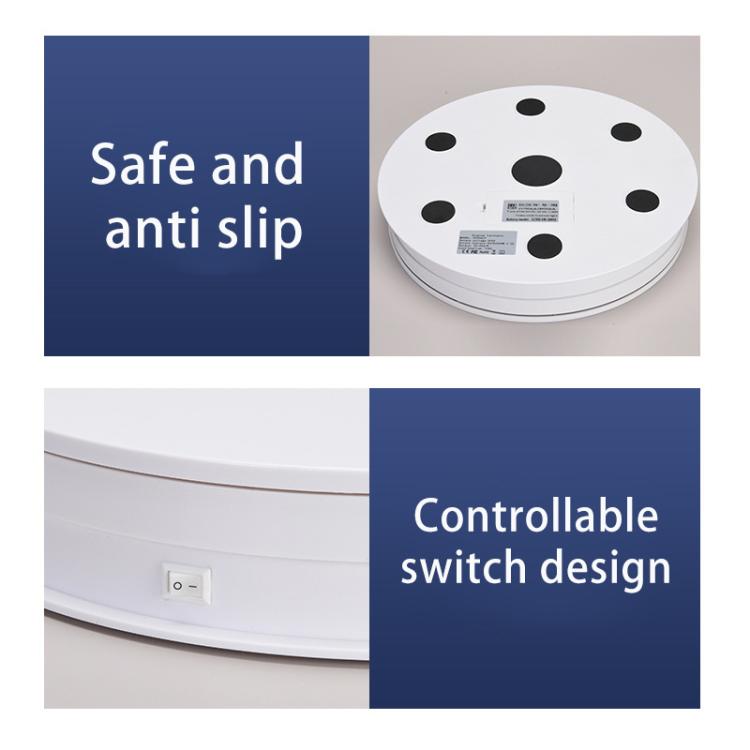 Remote Control Light Rotating Tray Still Life Display Adjustable Speed Brightness Jewelry Stand, Spec: 30cm White Base White Light Direct Plug -  by buy2fix | Online Shopping UK | buy2fix