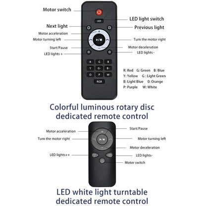 Remote Control Light Rotating Tray Still Life Display Adjustable Speed Brightness Jewelry Stand, Spec: 20cm Black Base Colorful Light Direct Plug -  by buy2fix | Online Shopping UK | buy2fix