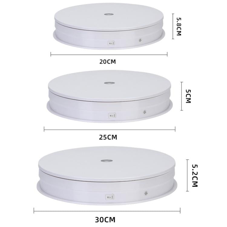 Remote Control Light Rotating Tray Still Life Display Adjustable Speed Brightness Jewelry Stand, Spec: 30cm White Base White Light Rechargeable -  by buy2fix | Online Shopping UK | buy2fix