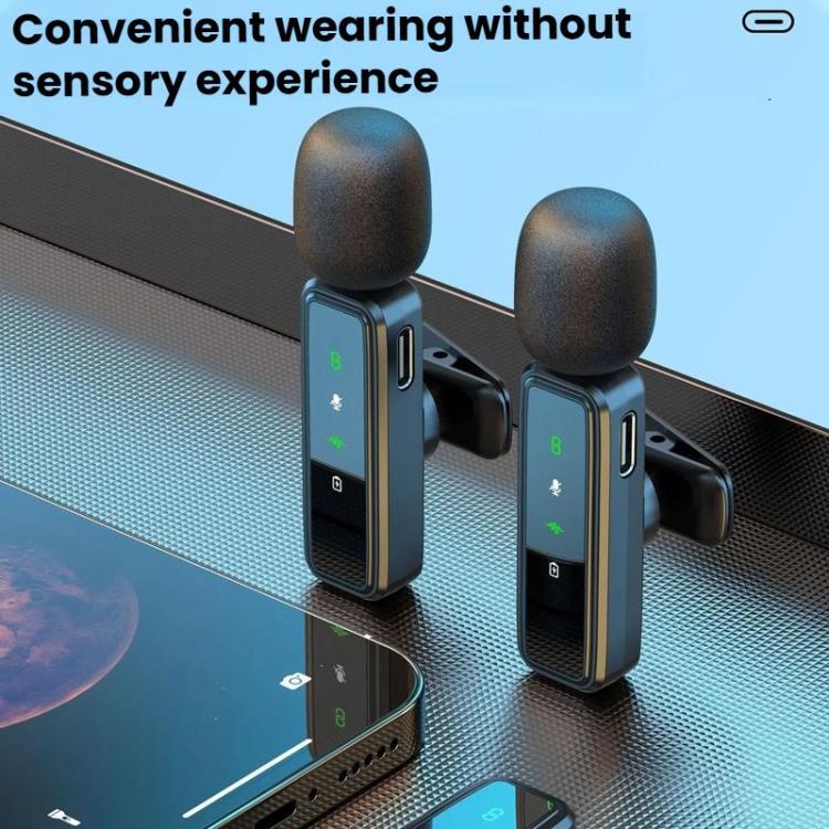 J81 1 To 2 Type-C Interface 9pcs /Set Wireless Collar Clip Microphone Smart Noise Reduction Mini Microphone - Microphone by buy2fix | Online Shopping UK | buy2fix
