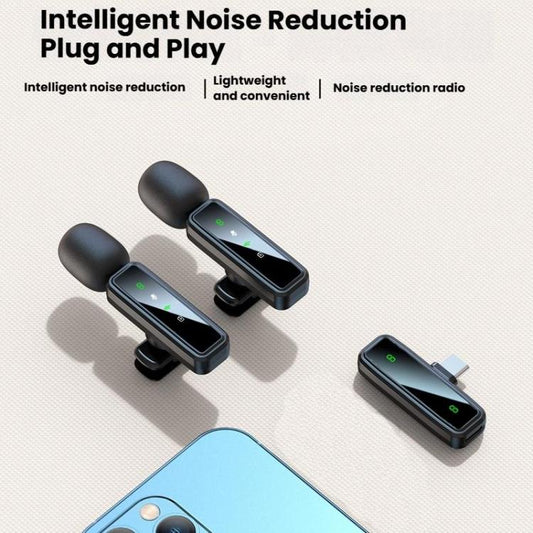 J81 1 To 2 Type-C Interface 9pcs /Set Wireless Collar Clip Microphone Smart Noise Reduction Mini Microphone - Microphone by buy2fix | Online Shopping UK | buy2fix