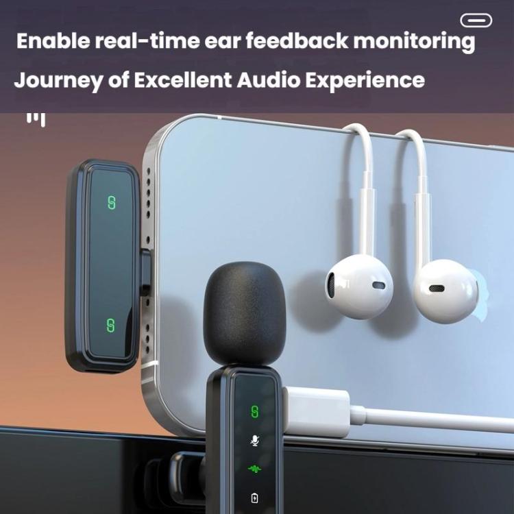 J81 1 To 2 Type-C Interface 9pcs /Set Wireless Collar Clip Microphone Smart Noise Reduction Mini Microphone - Microphone by buy2fix | Online Shopping UK | buy2fix