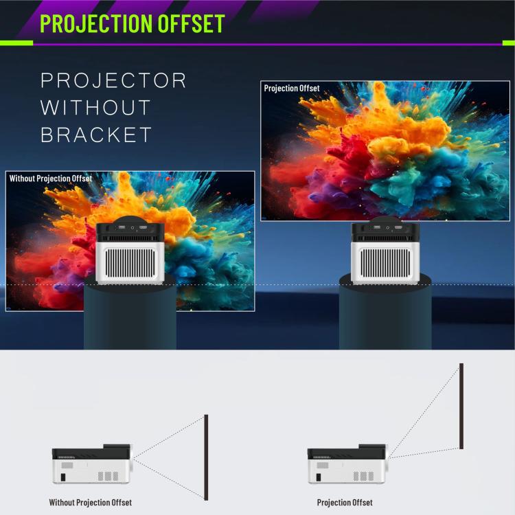 8K Home Theater Portable Android Projector With Smart Decoder(US Plug) - LED Projector by buy2fix | Online Shopping UK | buy2fix