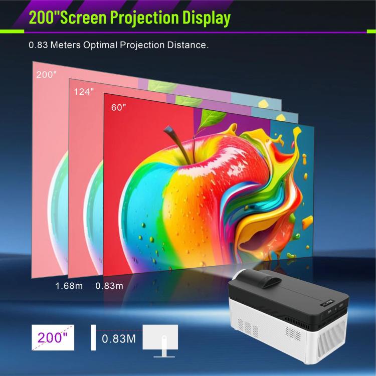 8K Home Theater Portable Android Projector With Smart Decoder(US Plug) - LED Projector by buy2fix | Online Shopping UK | buy2fix