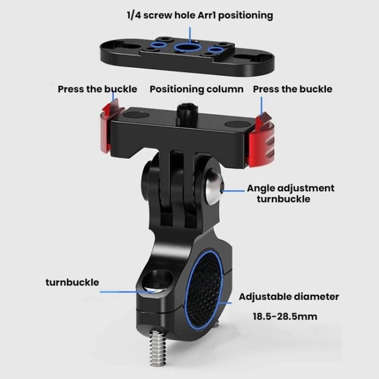 Action Camera Magnetic Quick Release Bike Mount, For GoPro HERO13 Black /12 Black /11 Black/10 Black/9 Black/8 Black, Spec: 180 Degree Adjustable - Bicycle Handlebar Mount by buy2fix | Online Shopping UK | buy2fix