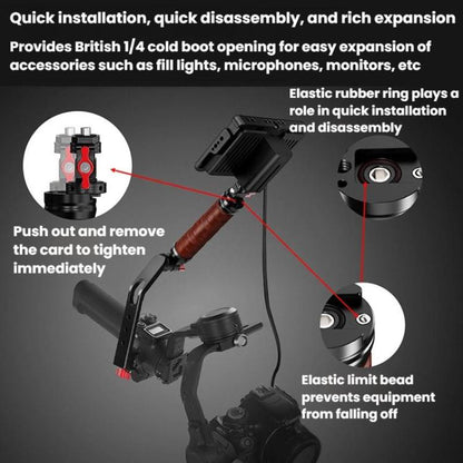 Gimbal Wooden Handle Chute Snail Gimbal Side Handle Grip,For DJI RS 4 Mini / 4 PRO / 3 / 3 Mini / 3 PRO / 2, Spec: With Chute And Snail Gimbal - Other by buy2fix | Online Shopping UK | buy2fix