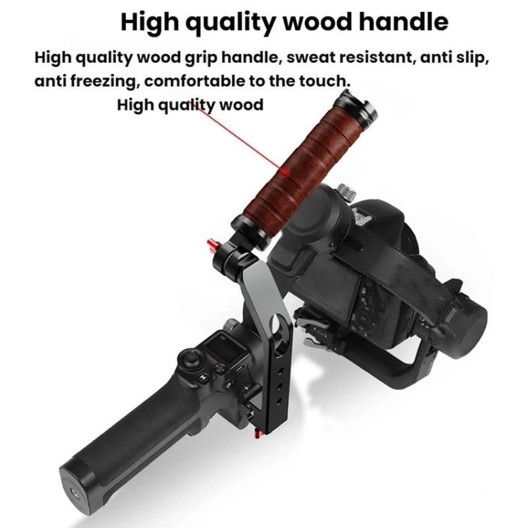 Gimbal Wooden Handle Chute Snail Gimbal Side Handle Grip,For DJI RS 4 Mini / 4 PRO / 3 / 3 Mini / 3 PRO / 2, Spec: With Chute - Other by buy2fix | Online Shopping UK | buy2fix