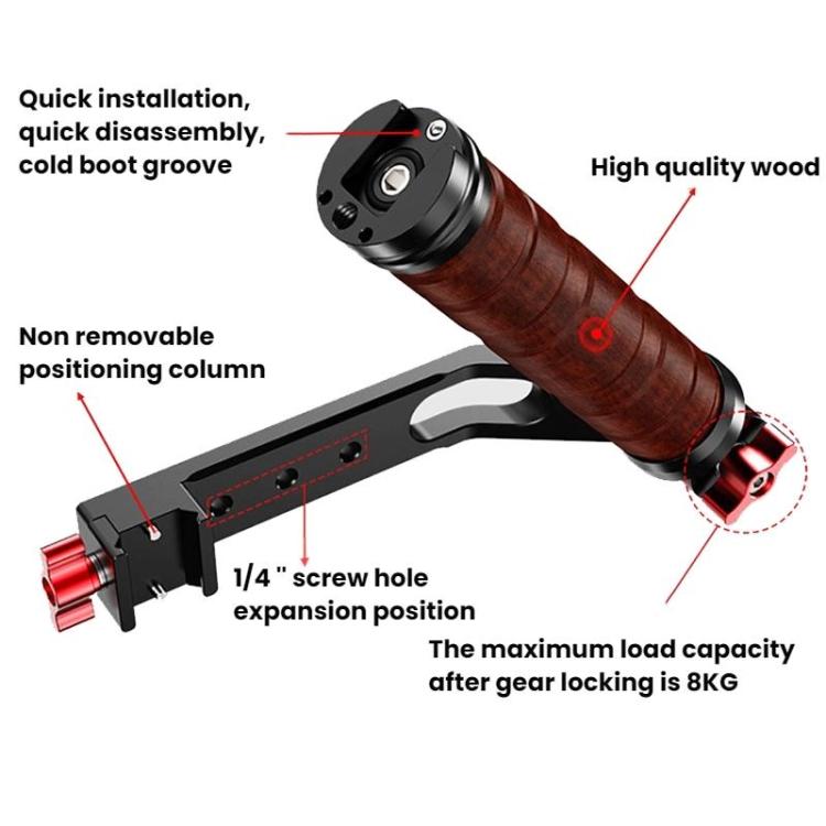 Gimbal Wooden Handle Chute Snail Gimbal Side Handle Grip,For DJI RS 4 Mini / 4 PRO / 3 / 3 Mini / 3 PRO / 2, Spec: With Chute And Snail Gimbal - Other by buy2fix | Online Shopping UK | buy2fix