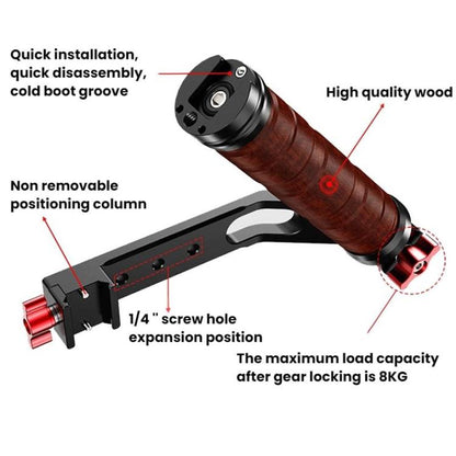 Gimbal Wooden Handle Chute Snail Gimbal Side Handle Grip,For DJI RS 4 Mini / 4 PRO / 3 / 3 Mini / 3 PRO / 2, Spec: With Chute And Snail Gimbal - Other by buy2fix | Online Shopping UK | buy2fix