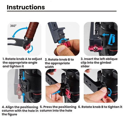 Gimbal Wooden Handle Chute Snail Gimbal Side Handle Grip,For DJI RS 4 Mini / 4 PRO / 3 / 3 Mini / 3 PRO / 2, Spec: With Chute And Snail Gimbal - Other by buy2fix | Online Shopping UK | buy2fix