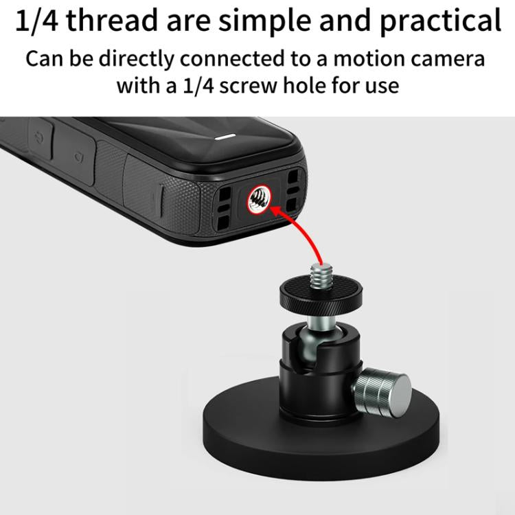 1/4 Ball Head D66mm Magnetic Mount Snail Gimbal Adjustment Bracket - Tripod Heads by buy2fix | Online Shopping UK | buy2fix