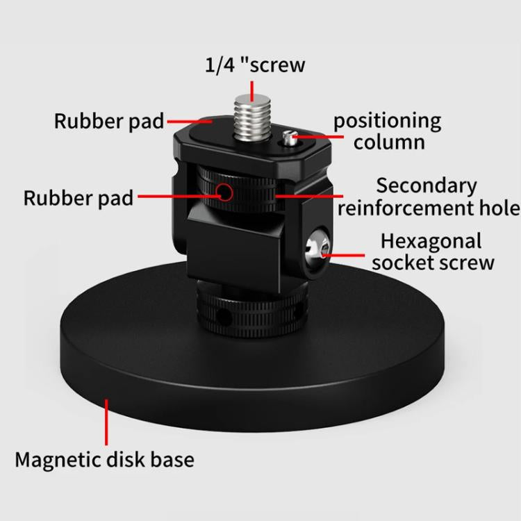 1/4 Snail Ball Head D66mm Magnetic Mount Snail Gimbal Adjustment Bracket - Tripod Heads by buy2fix | Online Shopping UK | buy2fix