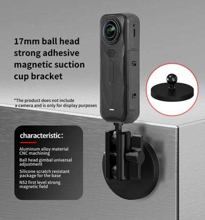 17mm Ball Head D66mm Magnetic Mount Snail Gimbal Adjustment Bracket - Tripod Heads by buy2fix | Online Shopping UK | buy2fix