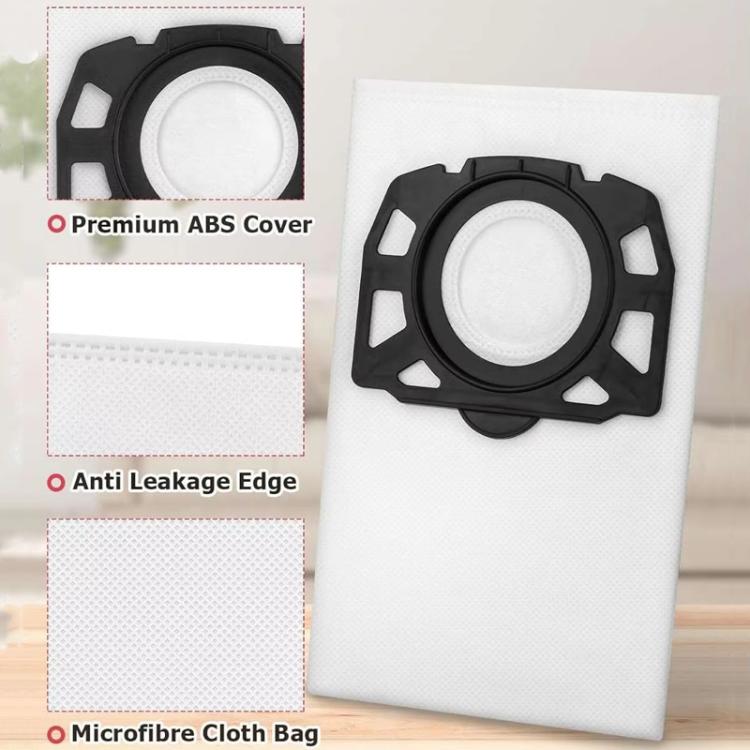 For Karcher WD2 / WD3 / KD3 Series 4pcs Dust Collection Bags Vacuum Cleaners Non-Woven Fabric Bags(Black) - For Karcher Accessories by buy2fix | Online Shopping UK | buy2fix