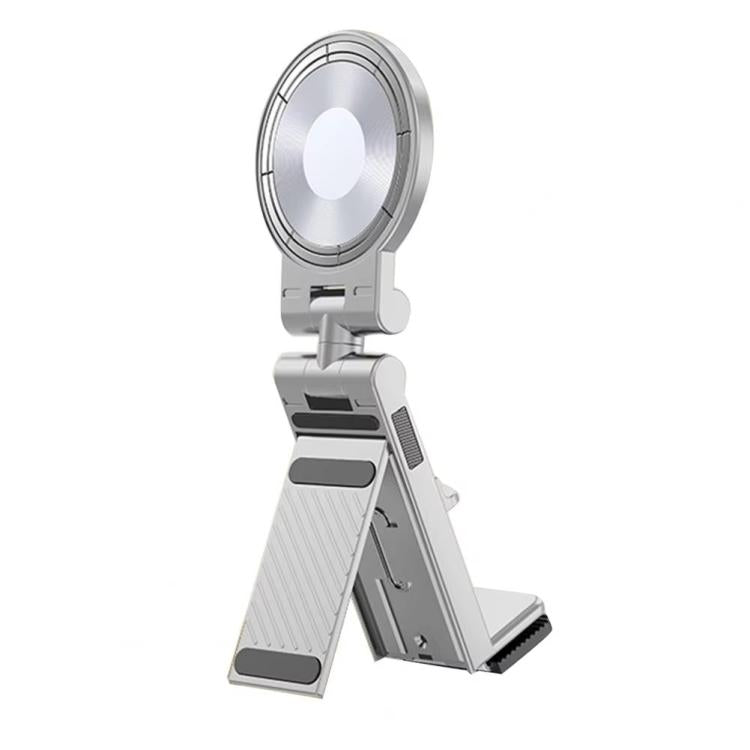 Travel Airplane Magnetic Mobile Phone Holder Adjustable Rotating Desktop Folding Holder(White) - Desktop Holder by buy2fix | Online Shopping UK | buy2fix