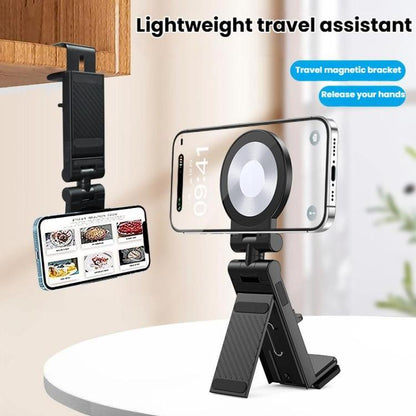 Travel Airplane Magnetic Mobile Phone Holder Adjustable Rotating Desktop Folding Holder(White) - Desktop Holder by buy2fix | Online Shopping UK | buy2fix