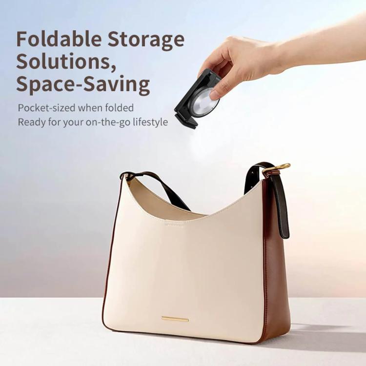 Travel Airplane Magnetic Mobile Phone Holder Adjustable Rotating Desktop Folding Holder(Black) - Desktop Holder by buy2fix | Online Shopping UK | buy2fix