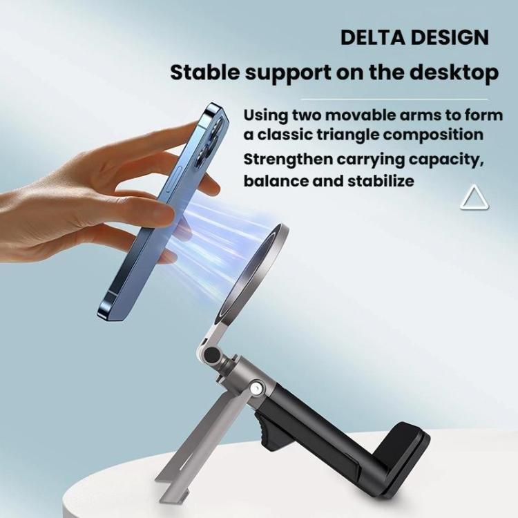 Mechanical Dog Shape Magnetic Travel Mobile Phone Holder Portable Desktop 360 Degree Rotating Lazy Holder(Black) - Desktop Holder by buy2fix | Online Shopping UK | buy2fix