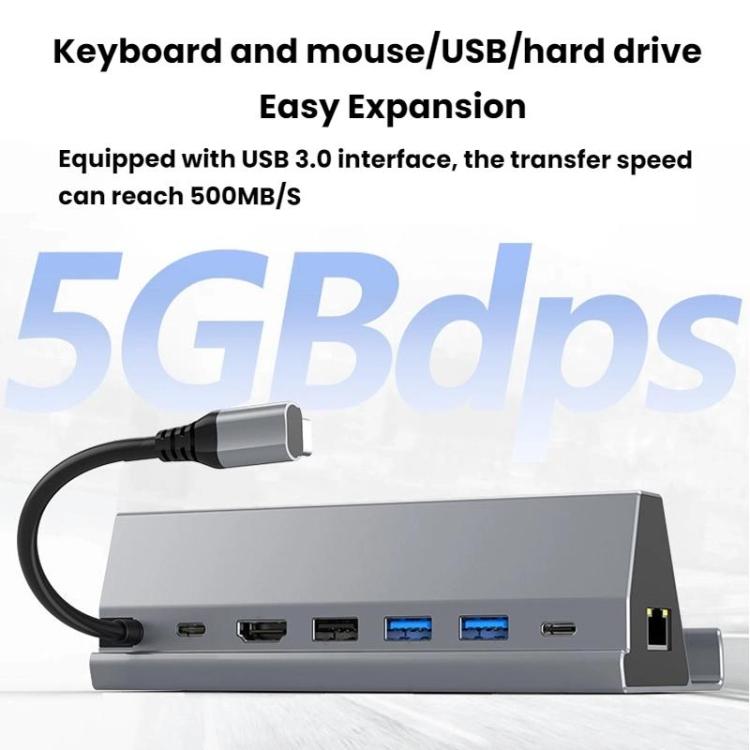 BS-107 7 In 1 Type-C Docking Station 4K 60Hz Gaming Expansion Dock - USB HUB by buy2fix | Online Shopping UK | buy2fix