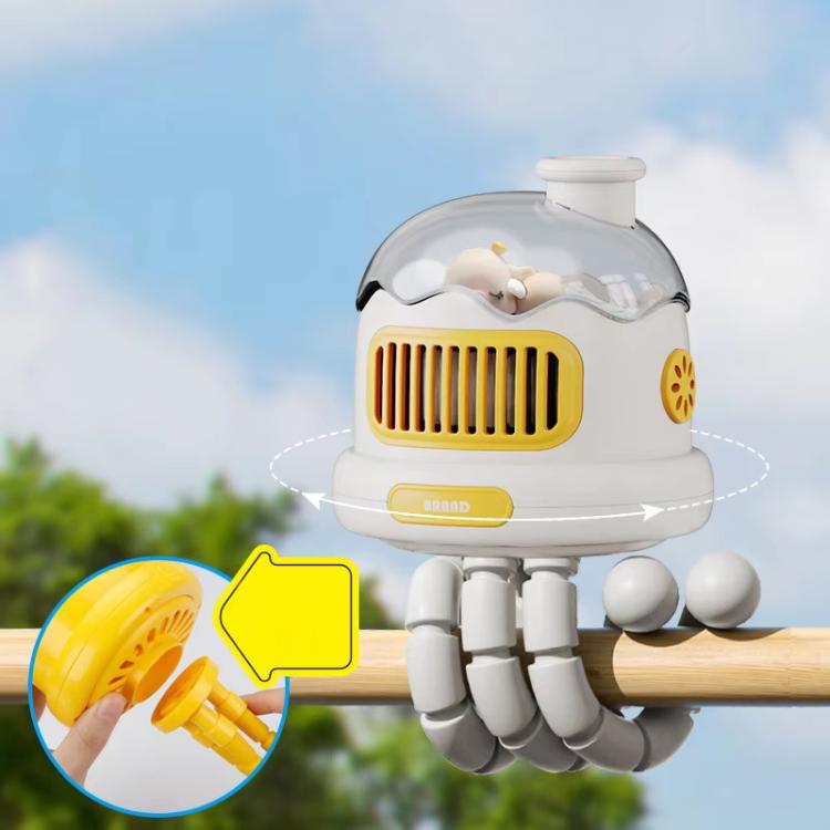 Octopus Clip-On Handheld Silent Bladeless Fan For Strollers, Color: Oscillating White - Electric Fans by buy2fix | Online Shopping UK | buy2fix