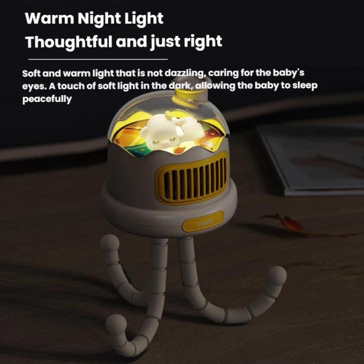 Octopus Clip-On Handheld Silent Bladeless Fan For Strollers, Color: Oscillating White - Electric Fans by buy2fix | Online Shopping UK | buy2fix