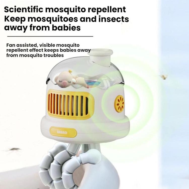 Octopus Clip-On Handheld Silent Bladeless Fan For Strollers, Color: Non-oscillating Yellow - Electric Fans by buy2fix | Online Shopping UK | buy2fix