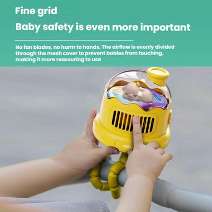 Octopus Clip-On Handheld Silent Bladeless Fan For Strollers, Color: Oscillating Yellow - Electric Fans by buy2fix | Online Shopping UK | buy2fix
