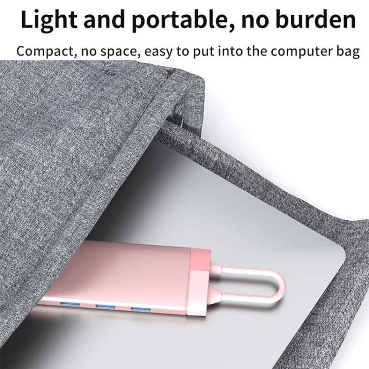 BS6A Metal Type-C Docking Station USB HUB Computer Multi Functional Expansion Dock - USB HUB by buy2fix | Online Shopping UK | buy2fix