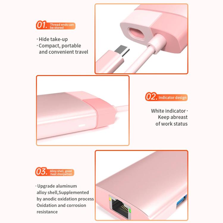 BS6A Metal Type-C Docking Station USB HUB Computer Multi Functional Expansion Dock - USB HUB by buy2fix | Online Shopping UK | buy2fix